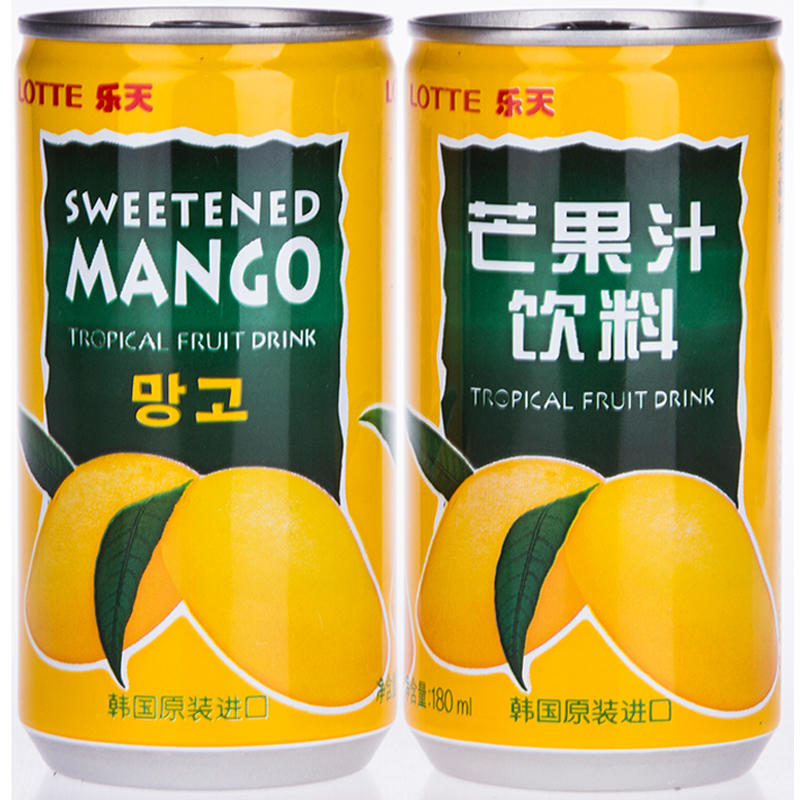 韩国进口乐天芒果汁180ml*15瓶装 夏季浓缩果味饮料饮品果汁零食