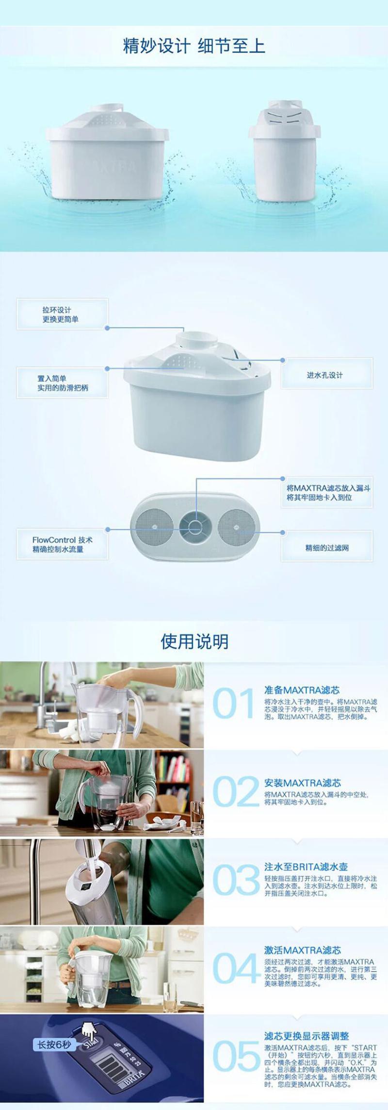 碧然德 滤水壶滤芯6只装Brita Maxtra P6