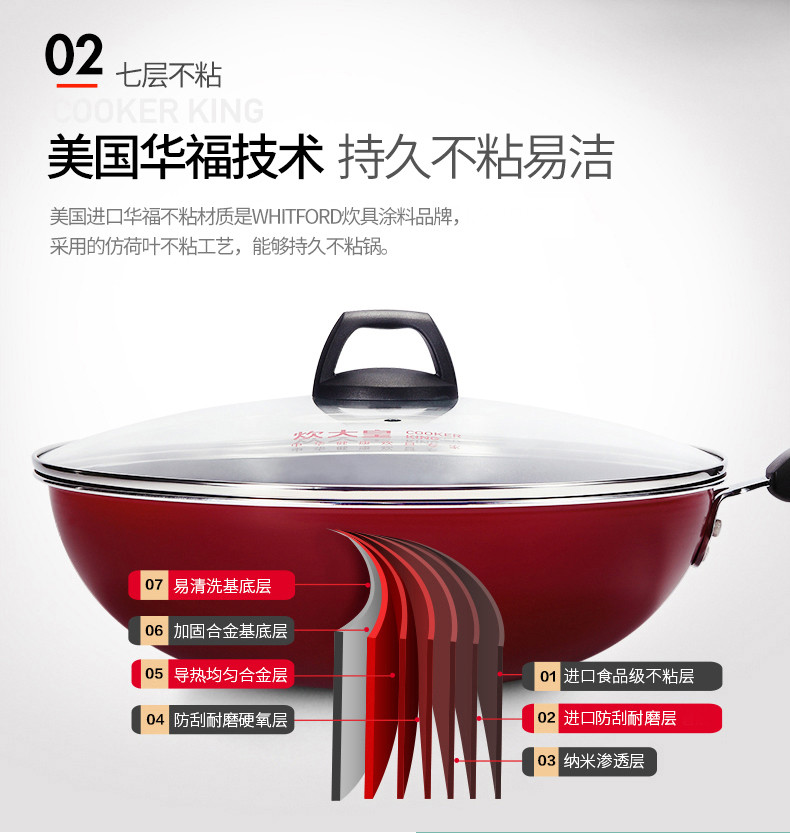 炊大皇COOKER KING 卓悦不粘锅30cm C30E2 薄荷绿