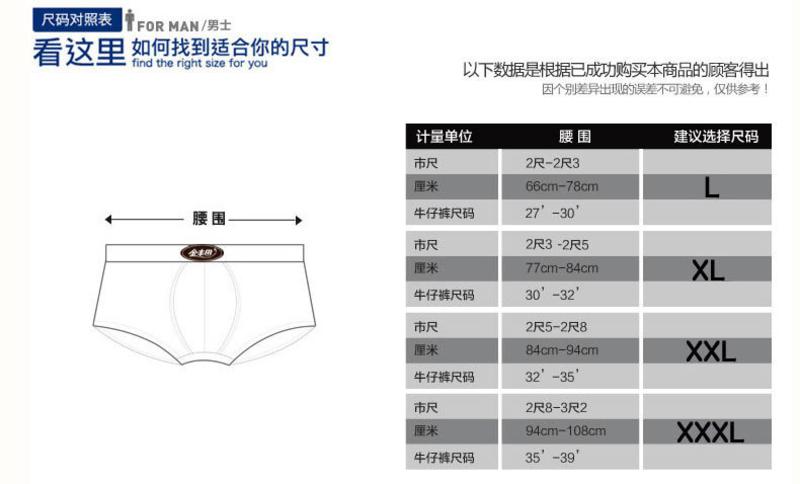 2条装 金丰田男士纯棉内裤 格子全棉质男平角裤3394