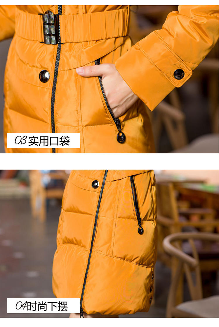 俞兆林2018冬季新款羽绒服大貉子毛领女式中长款保暖外套S1220