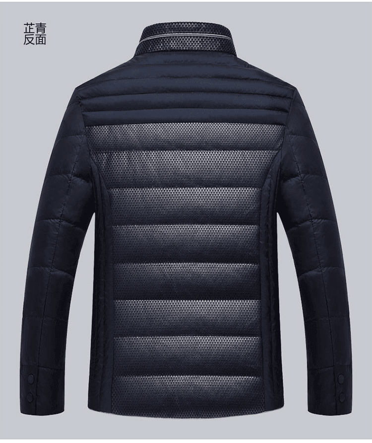 俞兆林男士冬季新款加厚保暖立领短款修身蛇皮款羽绒衣外套S1503