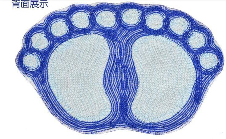 普润 可爱植绒脚丫地垫 地毯 吸水防滑浴室垫 入门口垫 蓝色