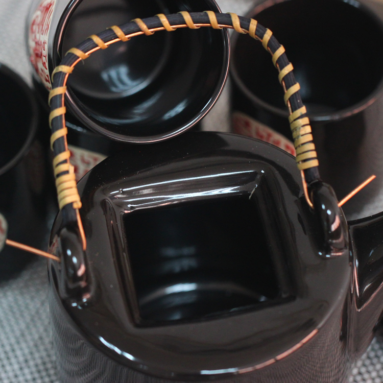 中国风茶具套装茶具礼盒陶瓷茶具黑韵经典五件套