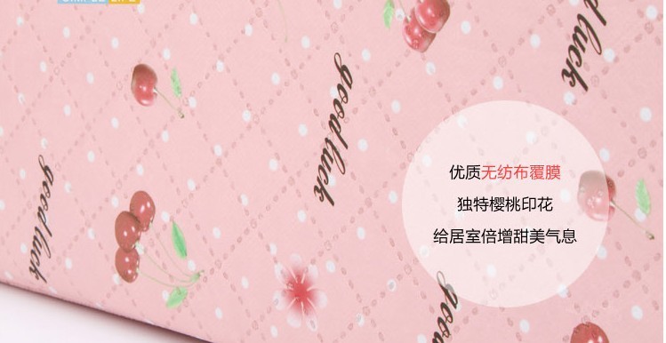 普润  粉红樱桃系列 粉色蝴蝶结收纳箱 化妆品 首饰收纳盒 小号 。