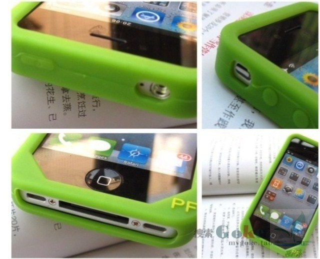 普润 大嘴猴IPHONE4 4S手机保护壳 套 硅胶套 苹果4代 白色 。