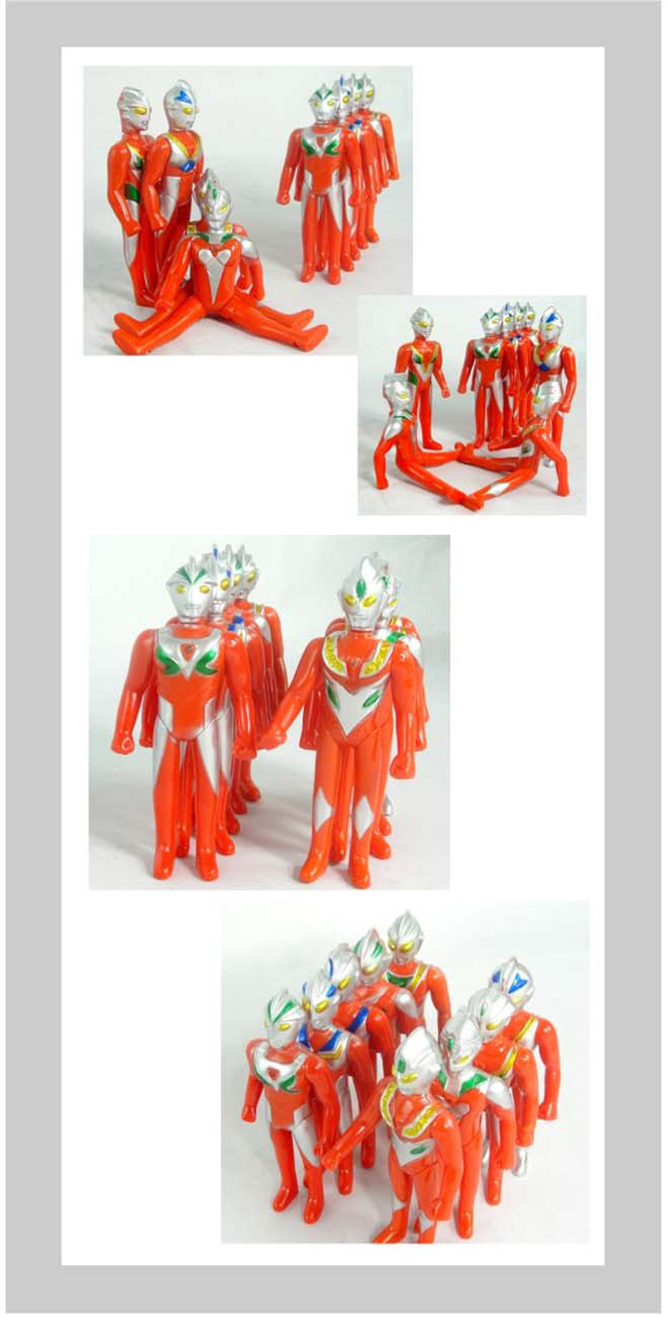 普润 超人奥特曼 百变超人宇宙英雄 人偶/公仔/模型套装 超人玩具 5个奥特曼4个怪兽组合。