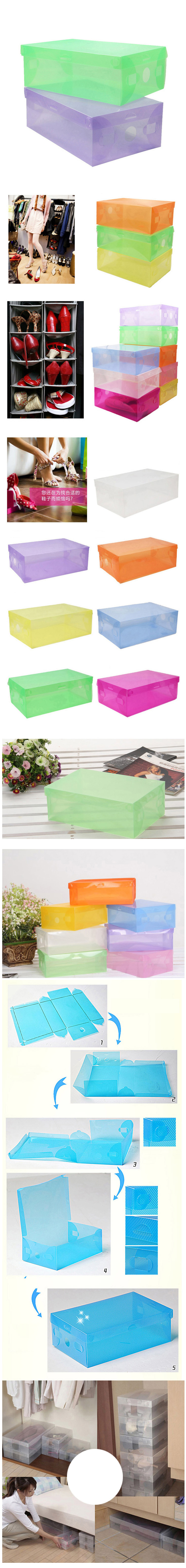 星空夏日 透明鞋盒 长靴盒收纳盒 粉色2只 。