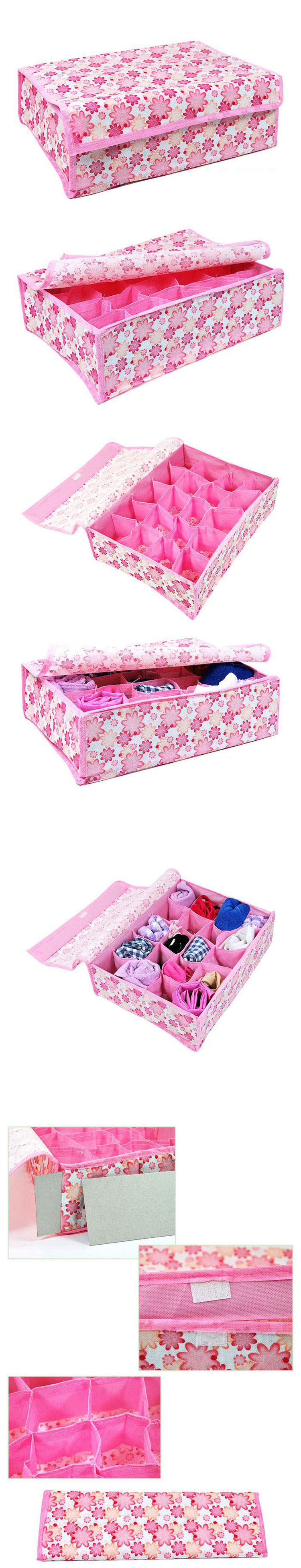 卡秀收纳-粉色小花20格软盖收纳盒 。