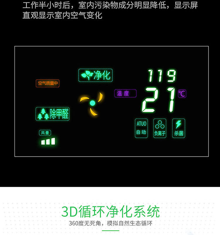 懂洁空气净化器除烟雾遥控定时负离子循环XP-P801白色