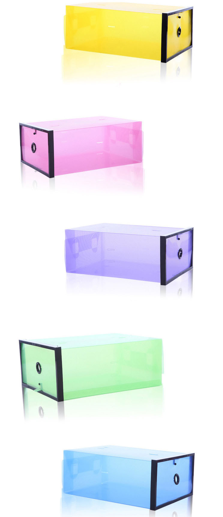 3个装鞋柜式透明女款鞋盒 塑料水晶收纳盒放鞋子的收纳盒透明鞋盒组合鞋收纳箱鞋盒子塑料整理箱 颜色随机