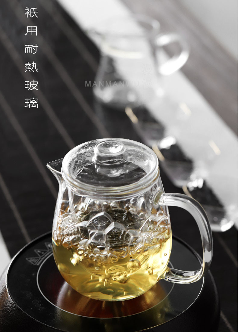 红兔子500ML企鹅壶+8个品茗杯玻璃茶壶家用全玻璃泡茶壶茶具冲茶器大号企鹅壶