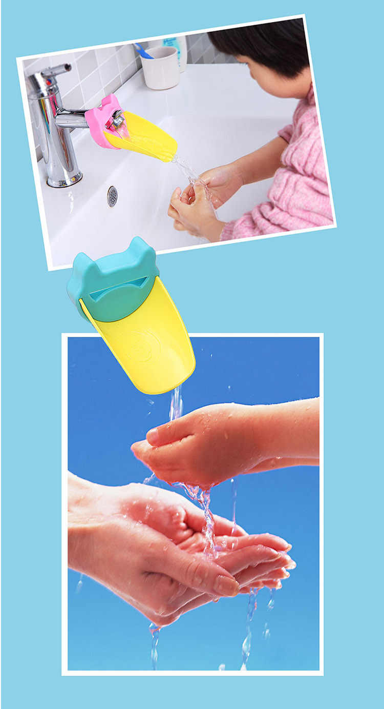 水龙头延伸器儿童宝宝洗手家用卫生间延长器加长防溅头卡通导水槽颜色随机