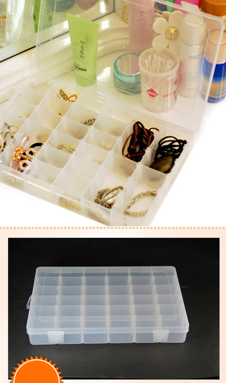 透明盒36格大容量首饰盒收纳盒可组装DIY首饰盒储物盒 塑料透明盒
