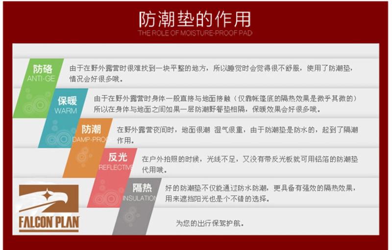 猎鹰计划 户外郊游防潮垫防水 草坪垫草地垫子野餐垫 登山爬山徒步休息垫 帐篷垫野炊毯野炊垫便携沙滩垫