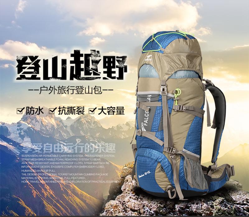 FALCON PLAN猎鹰计划 户外旅行包徒步登山包防水抗撕裂大容量双肩背包50L 带背负系统