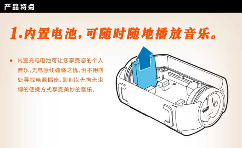 飞利浦Philips BT2200 蓝牙音箱防水音响 无线迷你低音炮