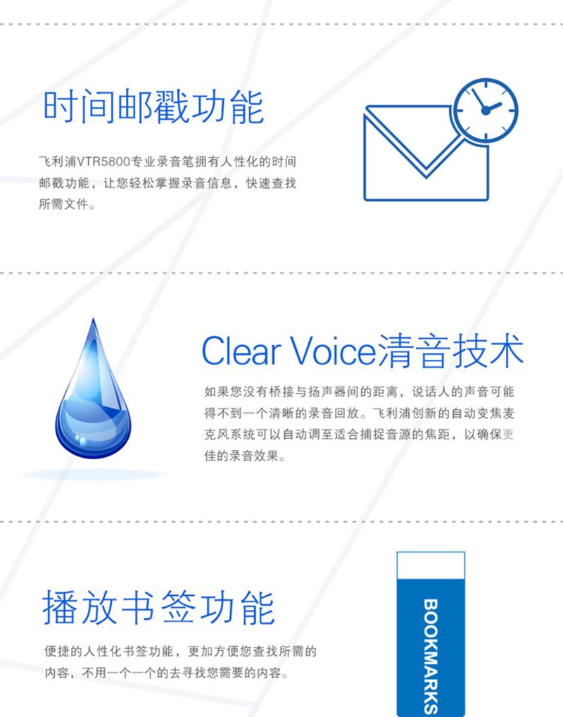 飞利浦（Philips）录音笔VTR5800专业微型 高清远距降噪声控智能MP3会议
