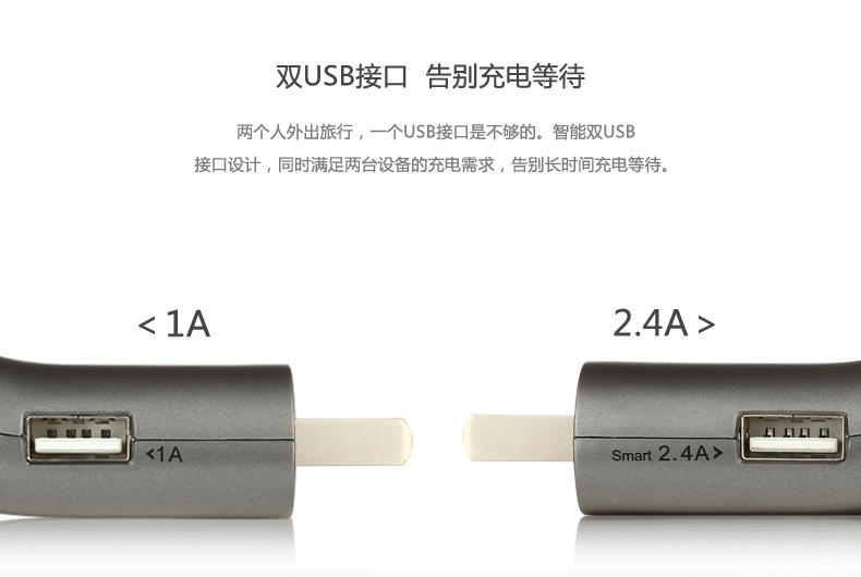 倍思 iPhone6充电头智能USB充电器4s安卓手机平板通用适配器插头