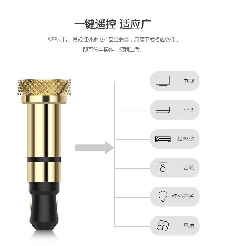 倍思万用手机遥控器苹果防尘塞红外万控精灵智能遥控器指尖遥控器