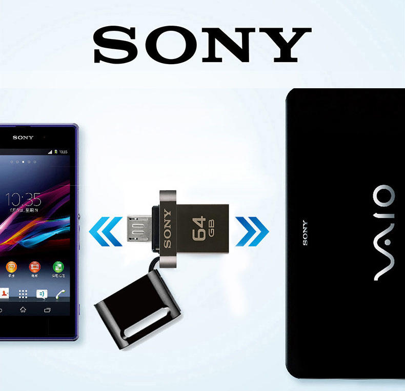 SONY索尼OTG手机U盘USB3.0电脑系统优盘车载音乐高速创意两用64G