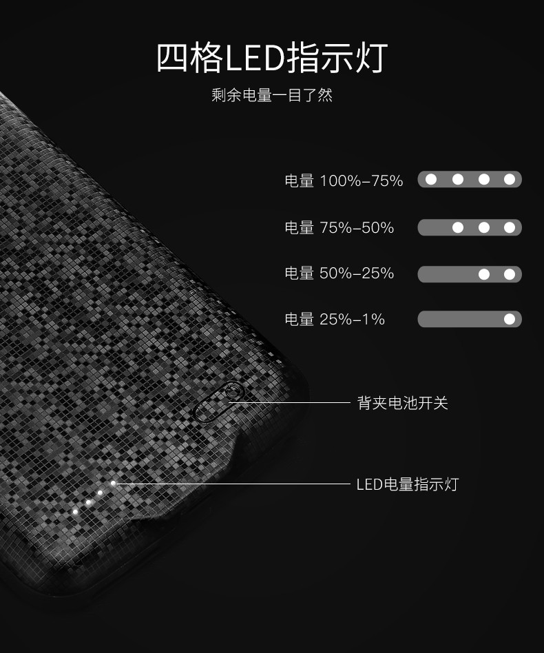 倍思苹果专用背夹充电宝iphone6/6s无线移动电源大容量5000毫安手机壳冲