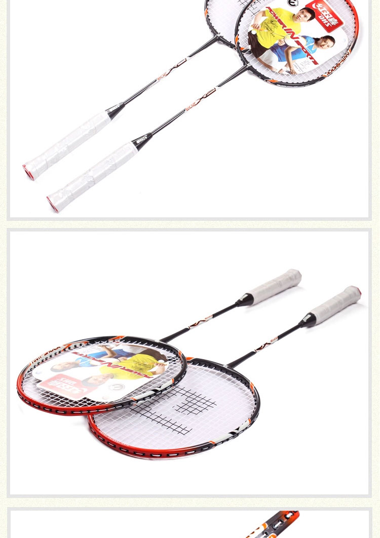 红双喜 羽毛球拍 新款E系列2支装铝碳双拍 送拍套 RX203-2