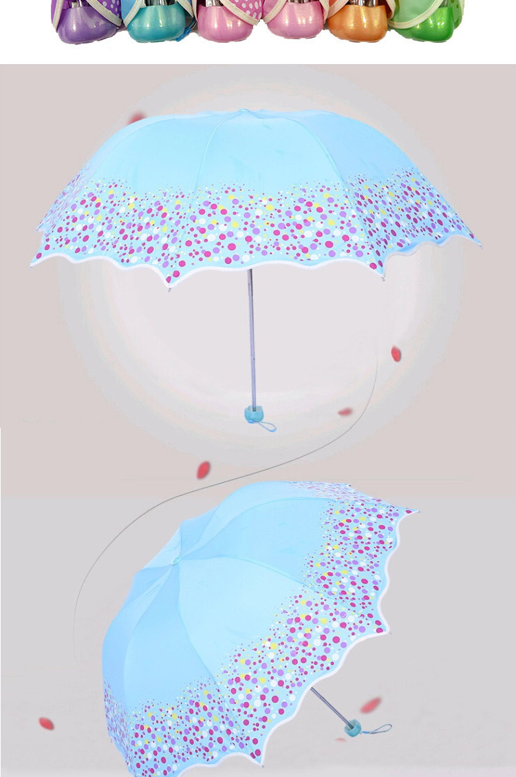 天堂伞 恬心公主折叠蘑菇强力拒水清新唯美晴雨伞 33129E