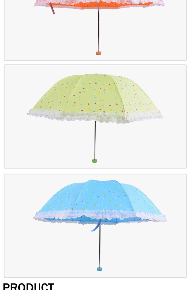 天堂伞 冰玉圆点潮流款蘑菇遮阳晴雨三折钢骨伞 33003E