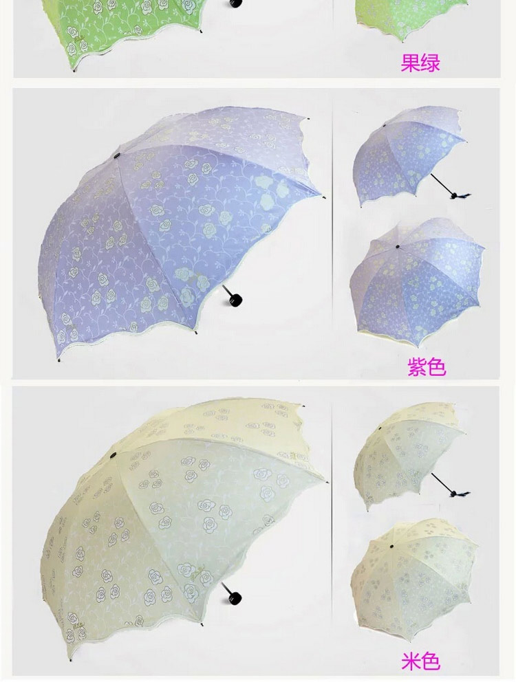 天堂伞 黑胶折叠防紫外线太阳伞超强防晒户外遮阳伞晴雨伞 33186