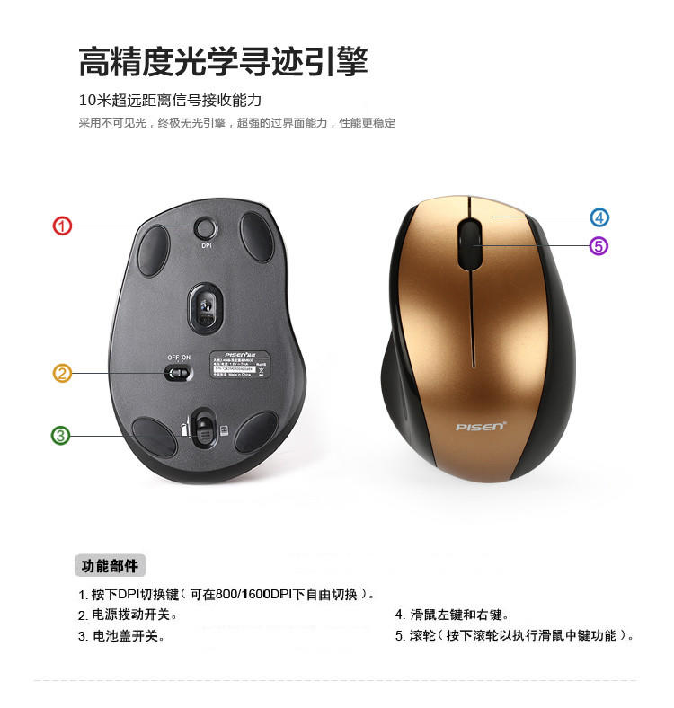 品胜无线鼠标M600 电脑鼠标2.4G光电鼠标 笔记本鼠标正品