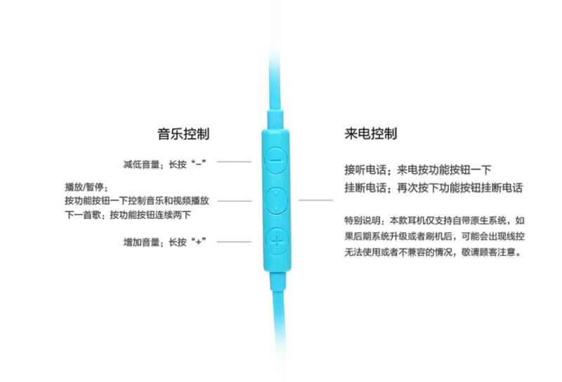 Pisen/品胜 小面耳机G105 苹果版 iPhone6 plus耳机 iPhone5s线控耳机