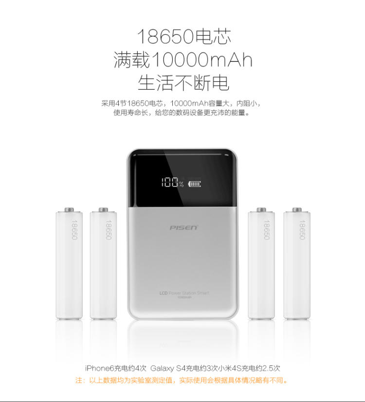 品胜移动电源 LCD电库Smart 10000mAh 手机通用充电宝