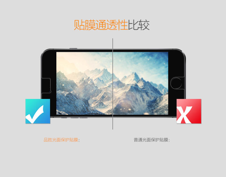 （邮储特卖）Pisen/品胜 苹果iphone6/6s 高清高透膜 手机贴膜