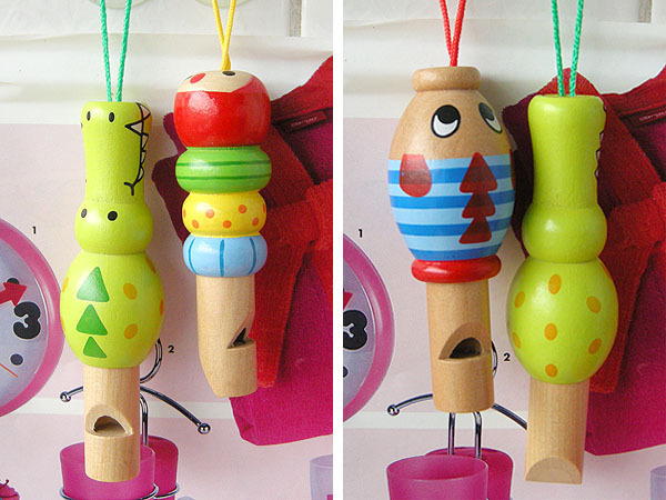 卡通动物小口哨宝宝木质音乐玩具饰品挂件木制玩具MGWJ