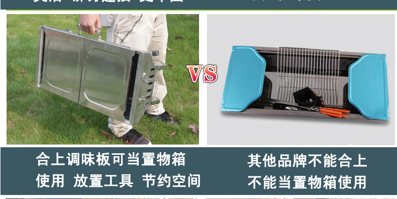 飞拓烧烤炉户外烧烤架便携 木炭烧烤炉家用加厚折叠烧烤架子家用FT