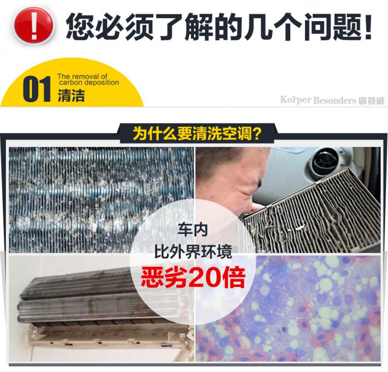 固特威汽车用空调清洗剂车家两用泡沫清洁剂无毒环保杀菌KB-3002   GTW