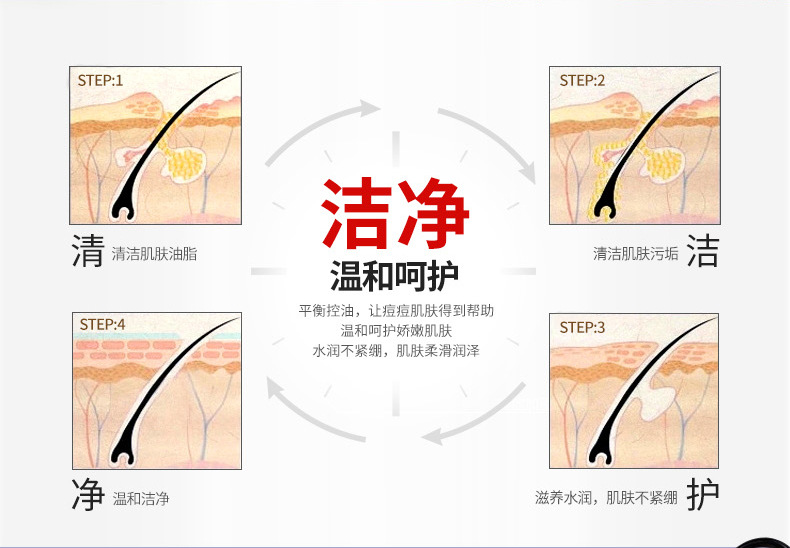 泊泉雅清爽祛痘洁面乳深层洁净补水保湿控油平衡收缩毛孔60579  BQY