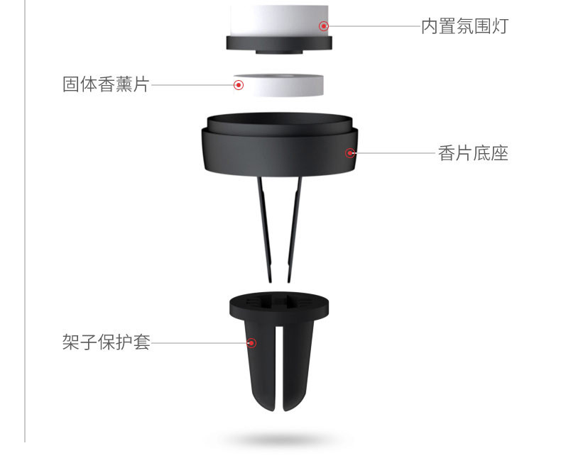 卡饰得 空军三号风口香薰 炫彩灯合金汽车香水 车载出风口香膏