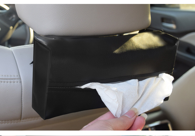卡饰得 车用多功能纸巾盒 车载遮阳板纸巾套 扶手箱 头枕杆可用 可加挂垃圾袋