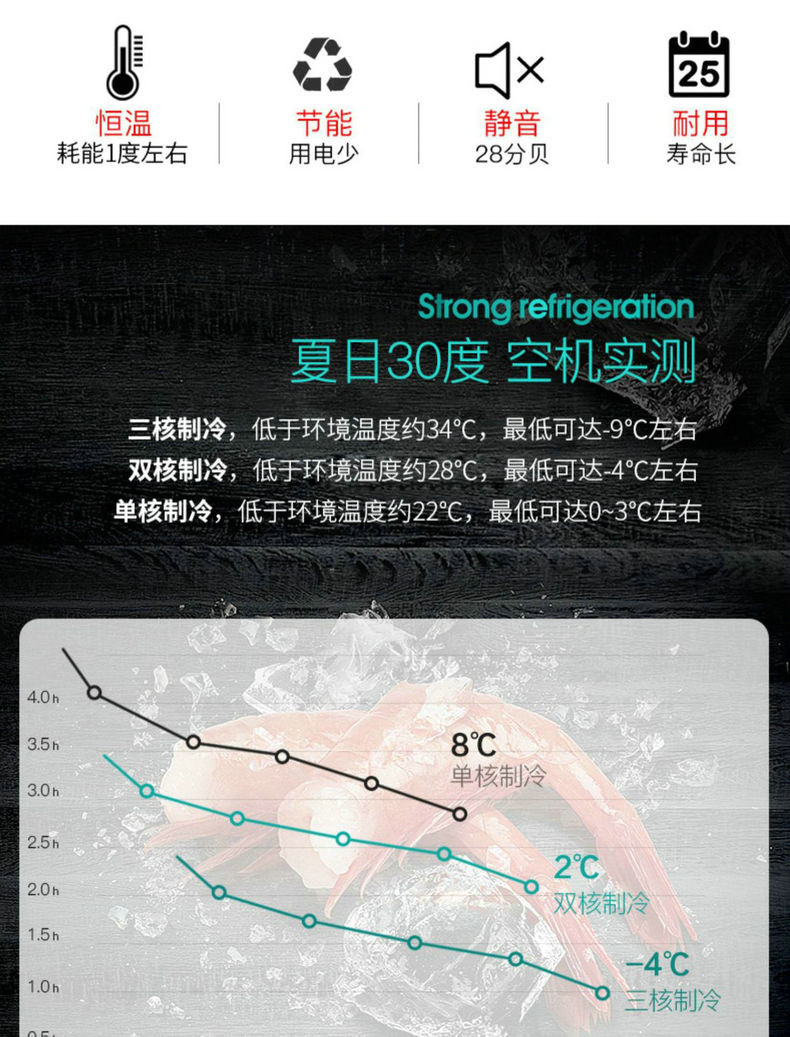 CARCHAD 卡饰得 车载冰箱 迷你小冰箱 冰柜 冷冻冷藏保鲜 车家两用