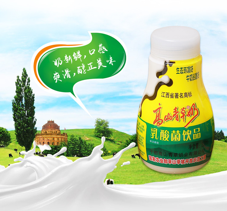 【抗疫必备】于都高山青草奶乳酸菌 无激素牛奶原味236ml*12瓶