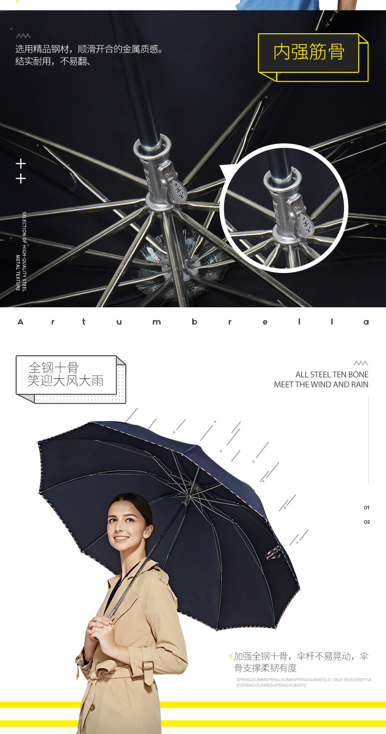 【赣州馆】天堂伞黑胶镶边 颜色随机 遮阳伞太阳伞雨伞广告伞加大折叠加固晴雨伞
