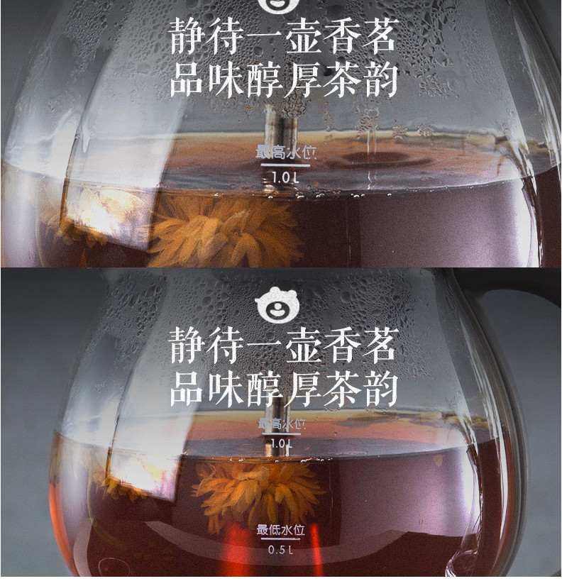 【赣州馆】小熊（Bear）ZCQ-A10Q1煮茶器养生壶 玻璃加厚迷你型电茶炉小型办公室煮茶壶