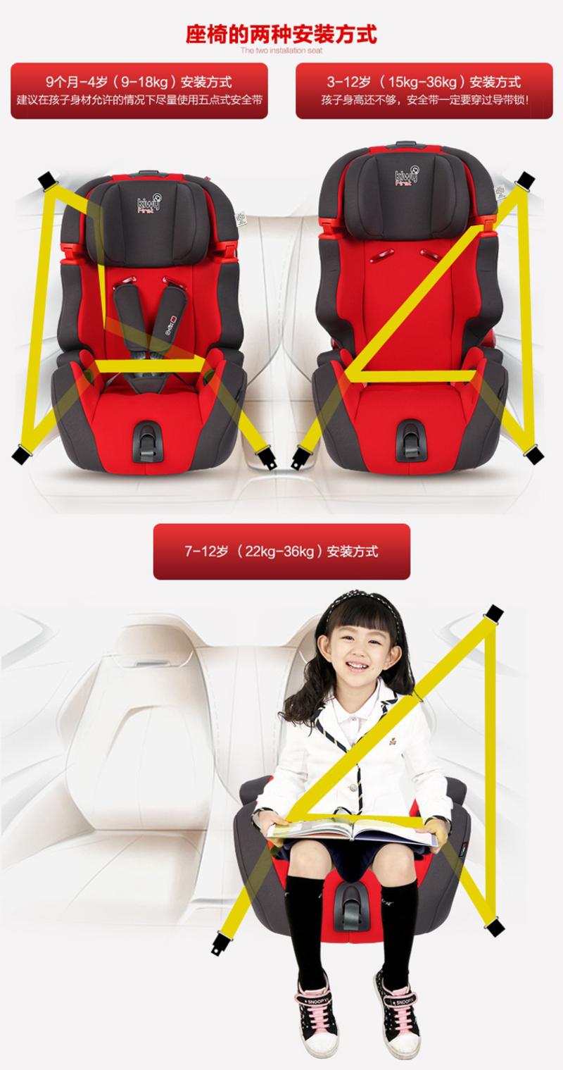 全国包邮意大利原装进口kiwy汽车儿童安全座椅 婴儿宝宝坐椅9个月-12岁