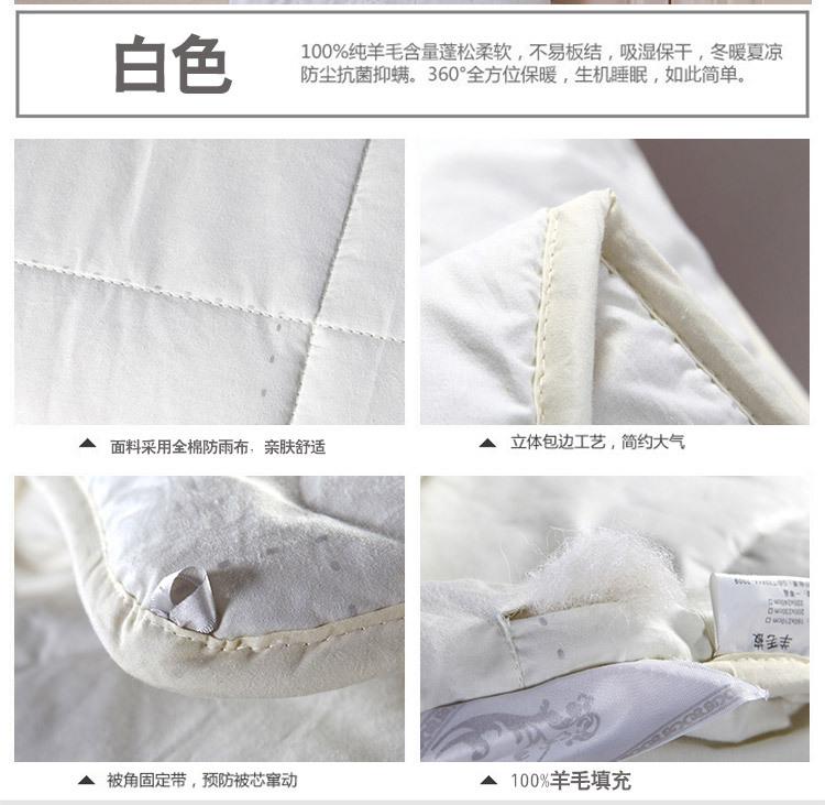 精新全棉冬被 高档精品专柜被芯被褥 全棉百分百羊毛被200*230