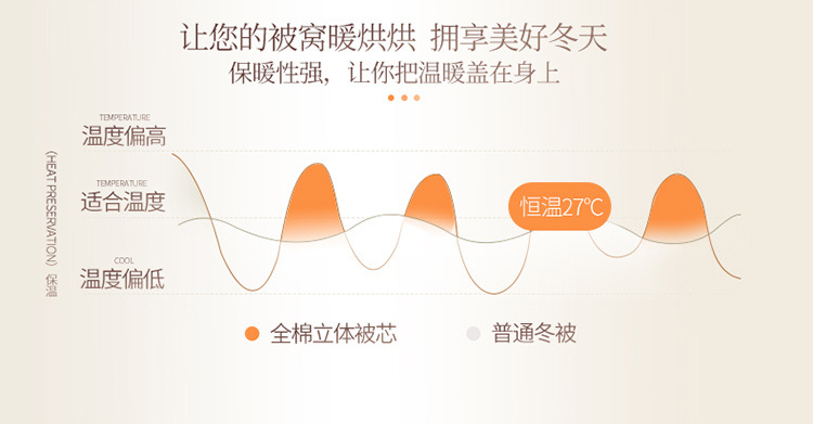 瑶行 全棉立体秋冬被芯加厚棉被单双秋冬被 保暖立体被芯220*240cm7斤