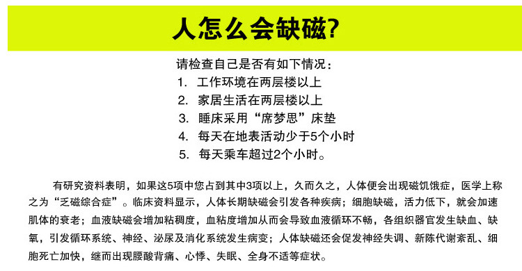 精新电脑人群专用磁铁保健枕 全棉网面单人枕48*74CM