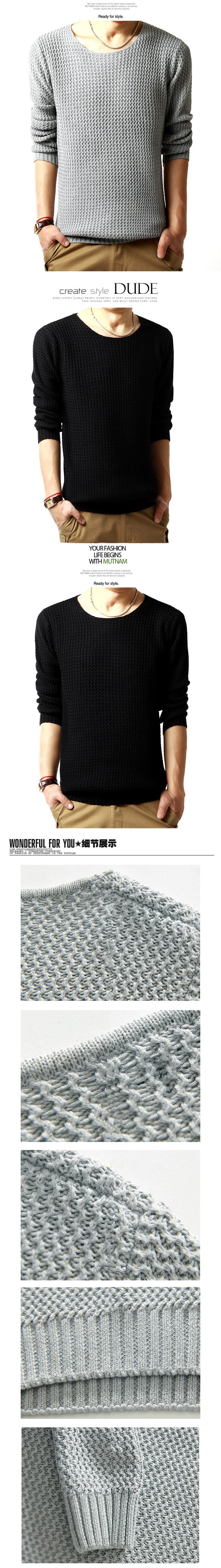 mssefn 2014新款 时尚新款圆领修身版粗针毛衣潮韩版针织衫2111-8034
