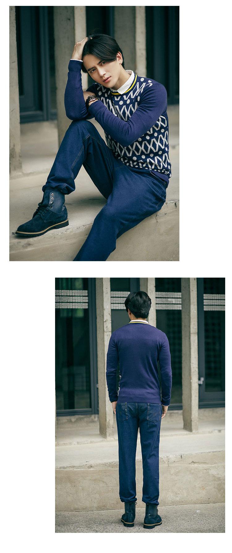 mssefn  2014新款韩版秋装休闲修身长袖时尚男士毛衣 2222-18050